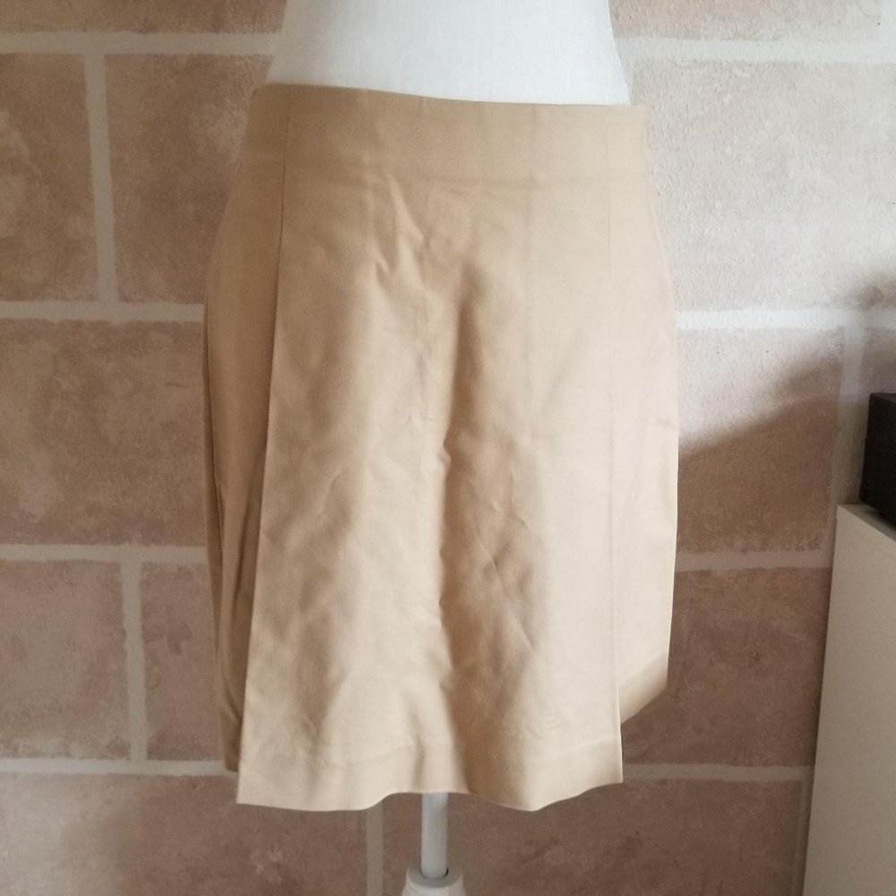 Lauren Ralph Lauren Women's Flat Front Pleated Skirt Khaki Size 2